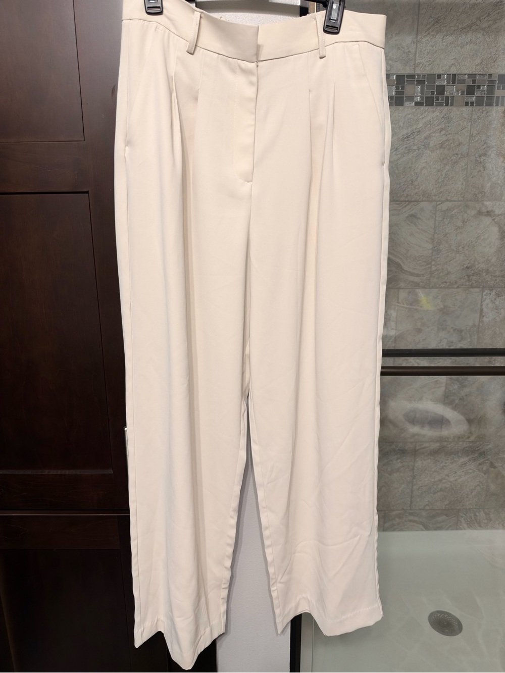 French Connection Cream Wide-Leg Trousers